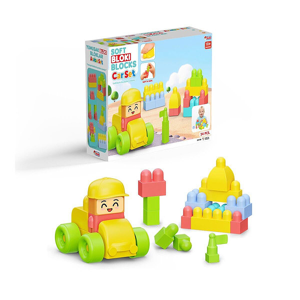 04128 Yumuşak Bloki Blokları Araba Set 24 Parça
