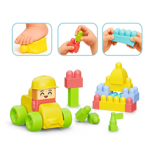 04128 Yumuşak Bloki Blokları Araba Set 24 Parça