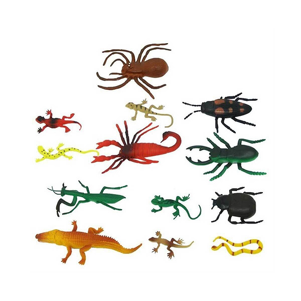 0716 Sürüngenler Ve Böcekler Poşetli Hayvan Oyun Seti 13'Lü