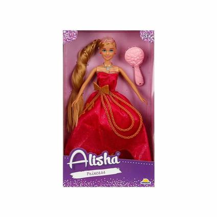 0835 Sun-Rst-Sıs-Mnk Alisha Prenses Uzun Saçlı Aksesuarlı Bebek Set 29 Cm 3Renk -Sunman