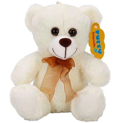 0998 Sun-Jhn-Pff-SK Peluş Ayı Oturan Kurdeleli 21CM 2R