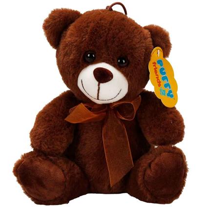 0998 Sun-Jhn-Pff-SK Peluş Ayı Oturan Kurdeleli 21CM 2R