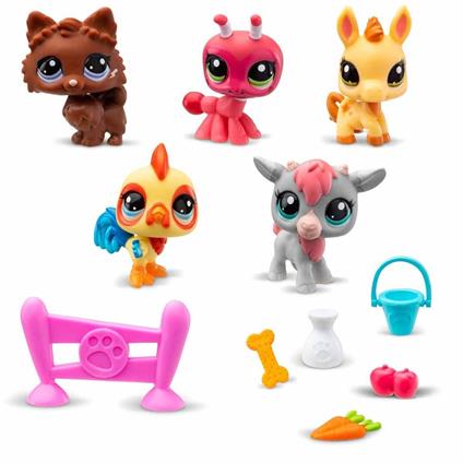 1005103 Littlest Pet Shop - Minişler 5'Li Figür Seti S1 Çiftlik Temalı