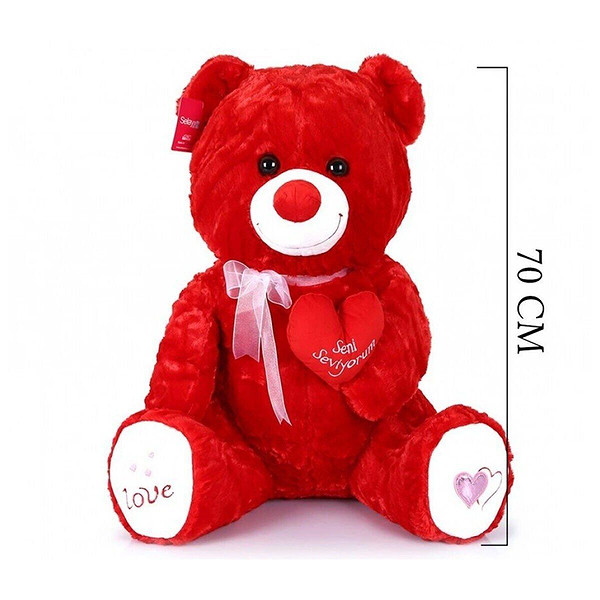 1054 Krm Tıkıl Ayı 70 CM Kırmızı