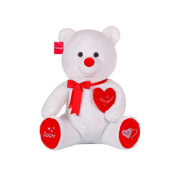 1054B  Tıkıl Ayı 70 Cm Beyaz-Selay Oyuncak