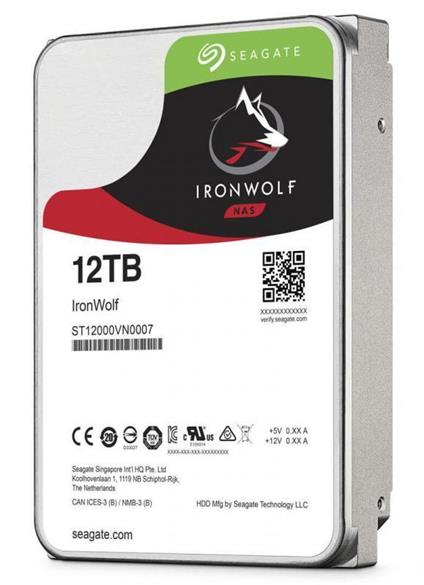 12 TB Seagate 3.5 Ironwolf Sata3 7200Rpm 256MB ST12000VN0008 (3 Yıl Resmı Dıst Garantılı)