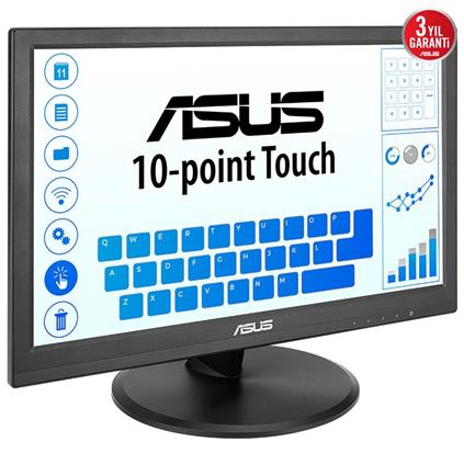 15.6 Asus VT169HE Ips 5MS 60Mhz 1Xvga 1Xhdmı Fhd 1920X1080 Dokunmatik Ekran Flıcker Free Çerçevesiz Vesa Siyah