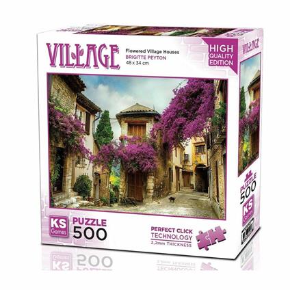 20062Flowered Village Houses 500 Parça Puzzle