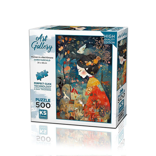 20070 Puzzle 500 A Woman İn A Red Kimono