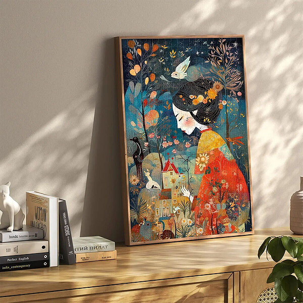 20070 Puzzle 500 A Woman İn A Red Kimono