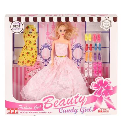 207 Ayakkabı Setli Candy Girl Bebek -Efe Toys