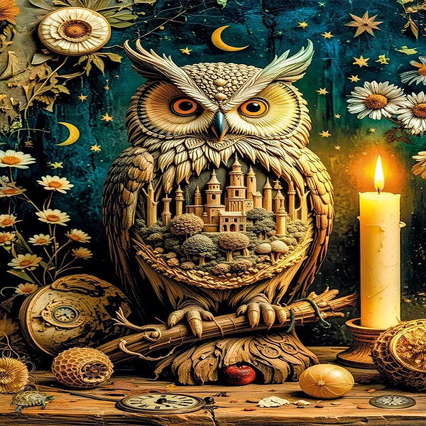 20849 Puzzle 1000 The Silent Town Watched By The Owl