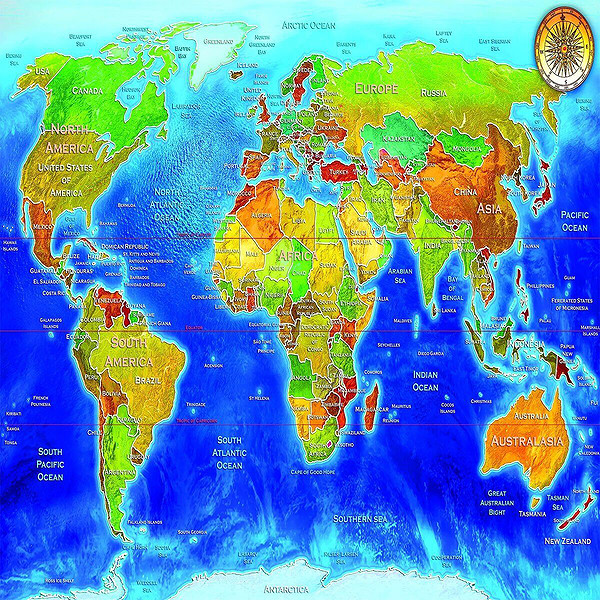 22043 Puzzle 1500 World Political Map
