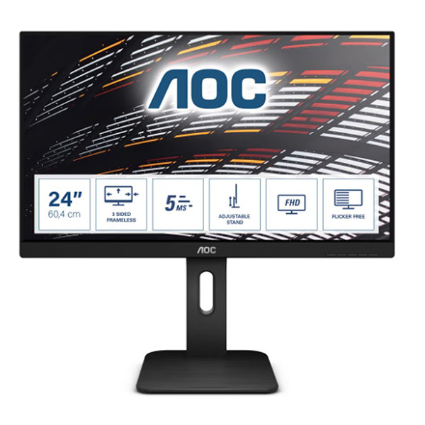 23.8 Aoc 24P1 Ips 5MS 60Mhz 1Xvga 1Xhdmı 1Xdp 1Xdvı Fhd 1920X1080 Usb3.0 Hoparlör Çerçevesiz Düşük Mavi Işık Vesa Siyah