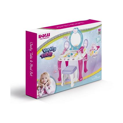 2568 Oyuncak Unıcorn Makyaj Masası VE Tabure Seti