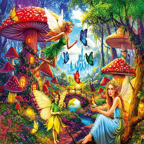 31502 Faıry Tale Mushrooms 100 Parça Puzzle