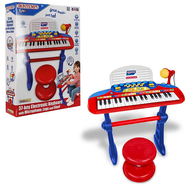 33740 Sun-Bnt-Müzik Set 37Tuş Ayaklı Org Mikrofon Tabure Işıklı