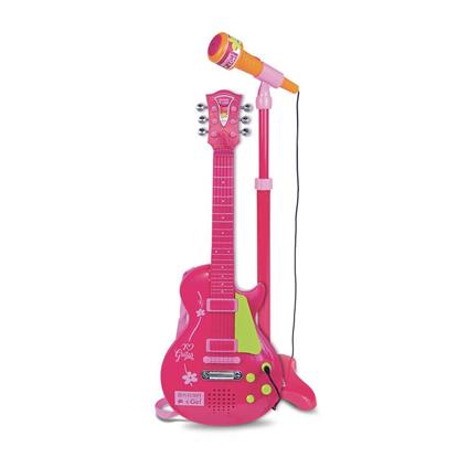 45872  Elektronik Gitar Ayaklı Mikrofon Müzik Seti Pembe -Sunman