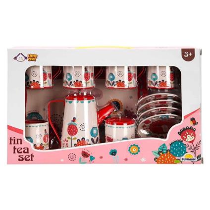 4939 Sun-Yfn-Lch-Metal Çay Seti Çiçek Dsn 2A 12Prç