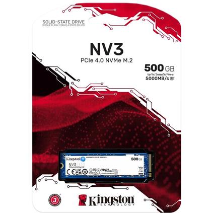 500 GB Kıngston NV3 M.2 Nvme Pcıe Gen4 5000/3000Mbs Snv3s/500G