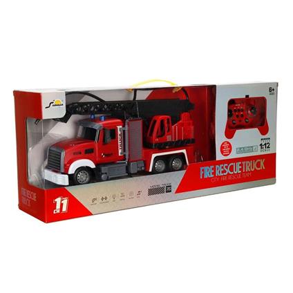 5092 Sun-Rst-RC Kamyon 1 12 İtfaiye FF Ses Işık 3 7V Usb 2 4 Ghz