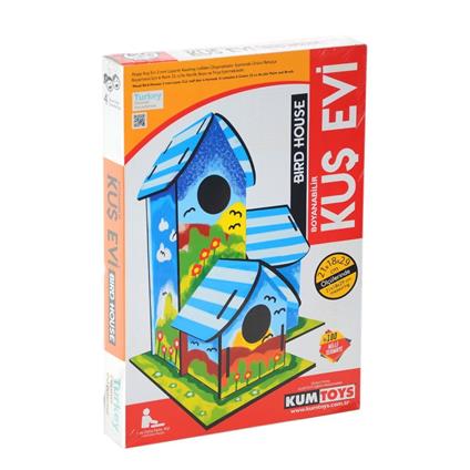 5269 Kumtoys Boyanabilir 3'Lü Kuş Evi - Bird House