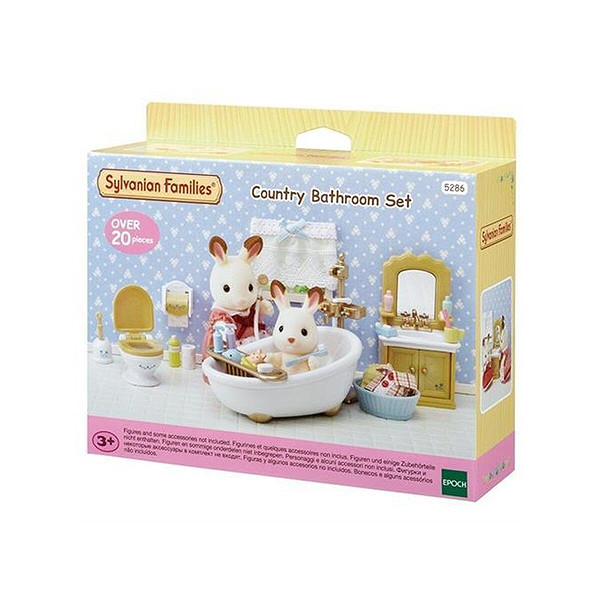 5286 Sylvanian Families, Banyo Seti, 20 Parça ,+3 Yaş, Figürler Ayrı Satılır.