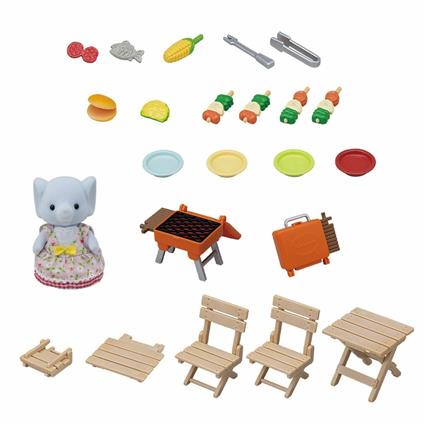 5640 Sylvanian Families Fil Kız Ve Barbekü Piknik Seti  +3 Yaş