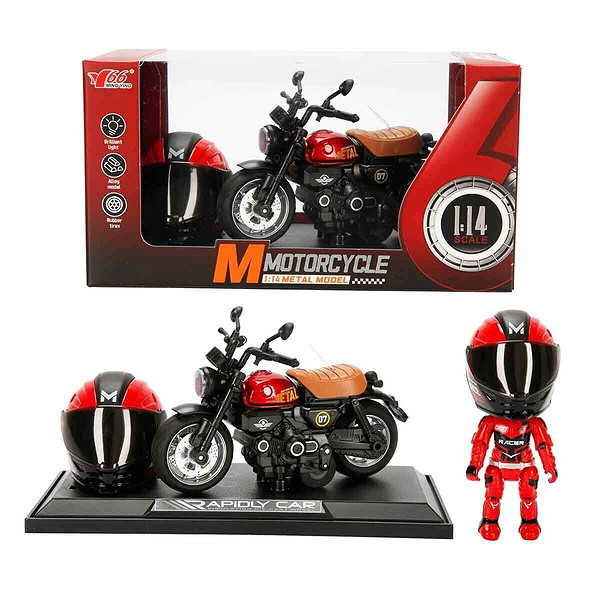 5835 Sun-Myg-Motosiklet 1 14 Honda Monkey Kasklı Figür PB 3R Ses Işık
