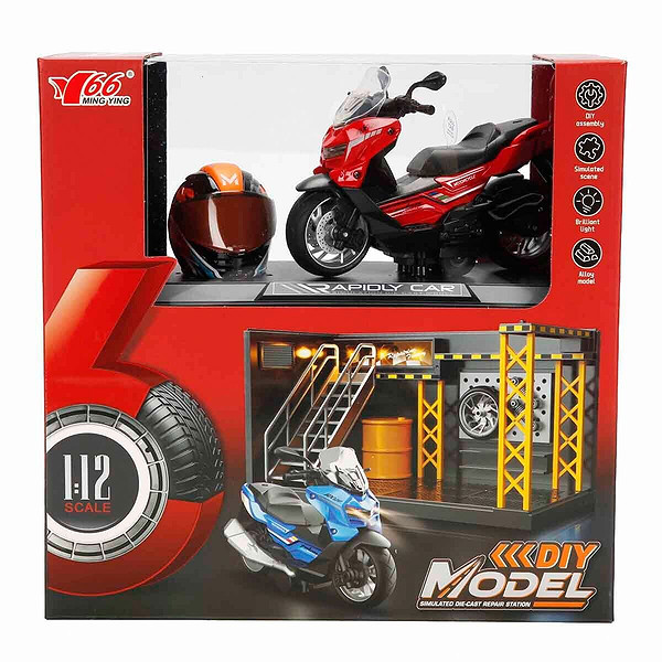 5839 Sun-Myg-Motosiklet 1 12 Bmw Kasklı Figür PB.3R Ses Işık