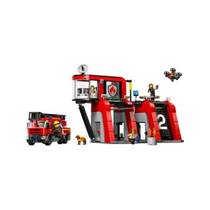60414 Lego City İtfaiye Kamyon Ve İtfaiye Merkezi 843 Parça +6 Yaş