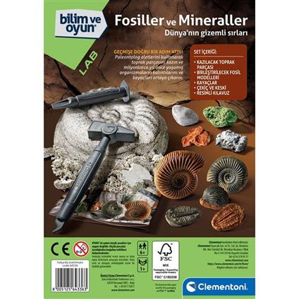 64336 Bilim Ve Oyun - Fosiller Ve Mineraller Kazı Seti