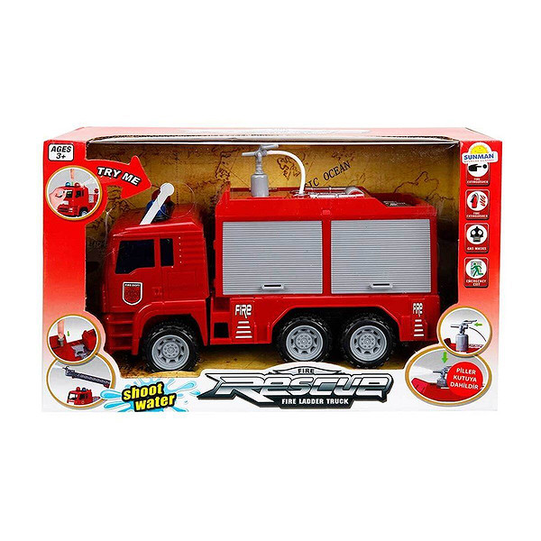 66110 Maxx Wheels Sesli Ve Işıklı Su Fışkırtan İtfaiye Aracı 24 Cm