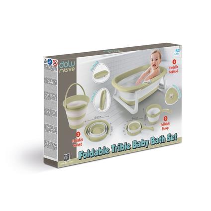 7272 Katlanabilir 3'Lü Bebek Banyo Seti  Eco -Yeşil