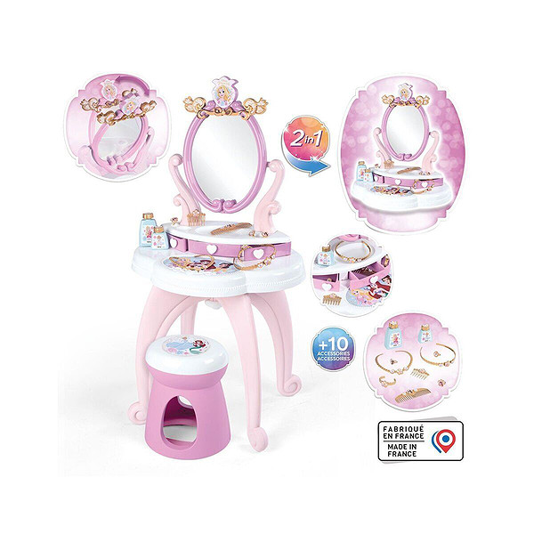7600320250 Smoby Disney Prensesleri 2Si1 Arada Güzellik Masası Oyun Seti