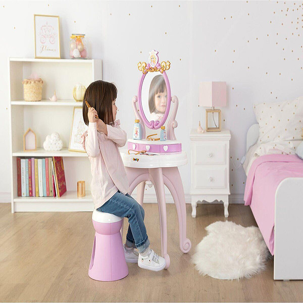 7600320250 Smoby Disney Prensesleri 2Si1 Arada Güzellik Masası Oyun Seti