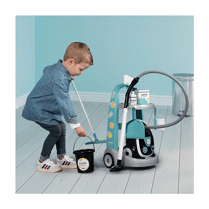 7600330316 Smoby Temizlik Arabası Ve Elektrikli Süpürgesi Oyun Seti