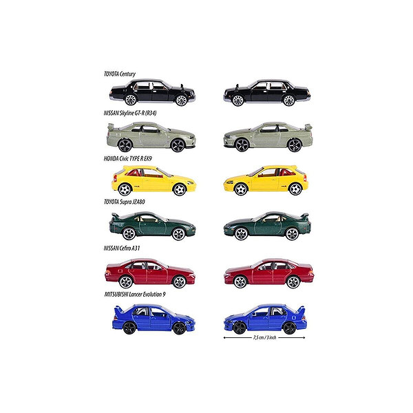 8502100000 ''Jdm Legends Premium Cars, 6-Asst.Freewheel, Die-Cast, 1 Opening Pa(Belirtilen Fiyat, Tekli Satış İçin Adet Fiyatıdır.)