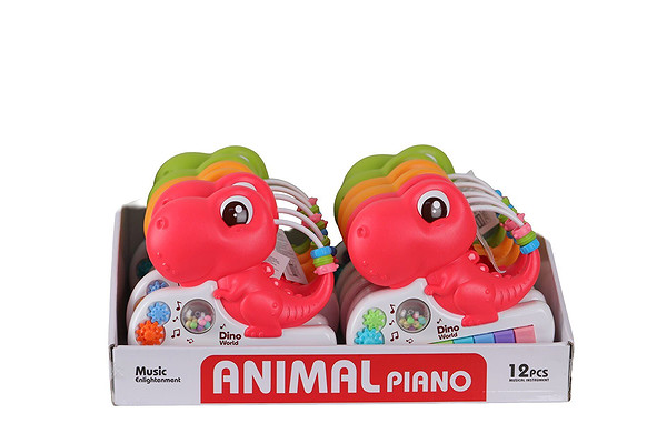 8891-1B Renkli Dinazor Çıngırak Piyano