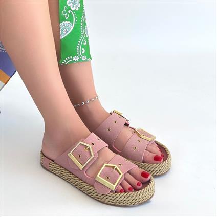 İces Pudra Nubuk Terlik