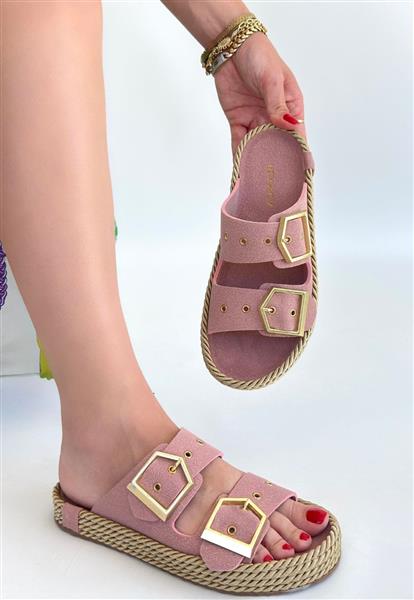 İces Pudra Nubuk Terlik