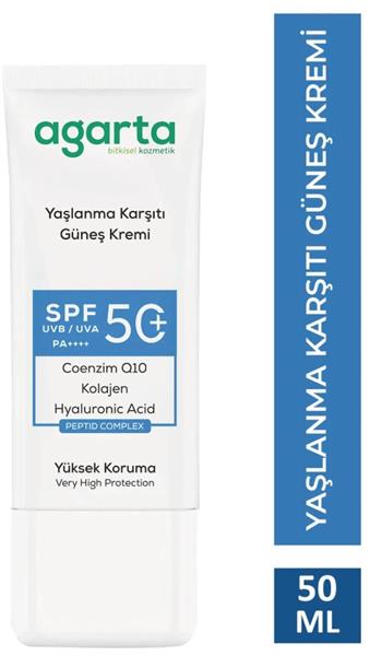 Agarta Doğal Güneş Kremi Yaşlanma Karşıtı 50 Spf 50 Ml
