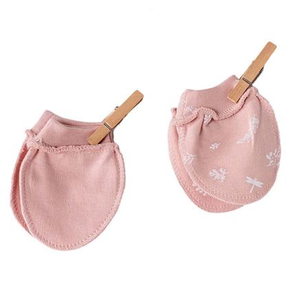 Andywawa AC23070 Floral 100% Organic Cotton Prematüre Eldiven Pink