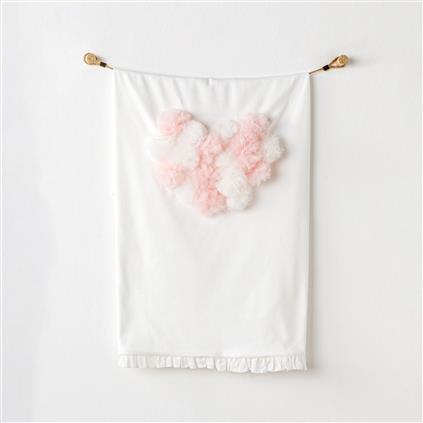 Andywawa AC24502 Petit Love 90X85 Bebek Battaniye Ekru