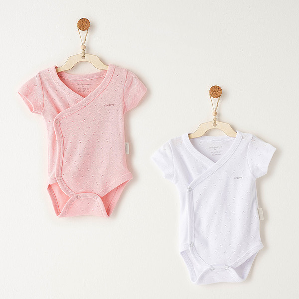 Andywawa AC25555 Jacquard Basic 2'Li Zıbın Body Dark Pink White