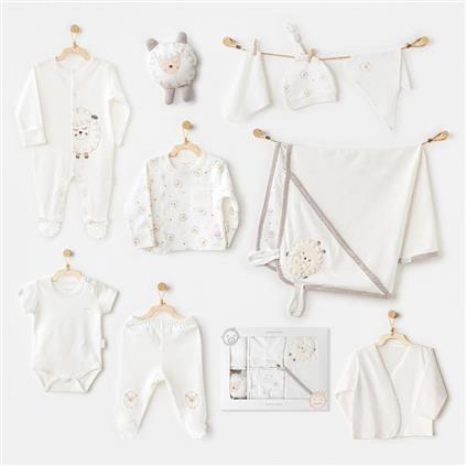 Andywawa AC25561 Newborn Set Tinny Ships 10'Lu Hastane Çıkışı Ekru