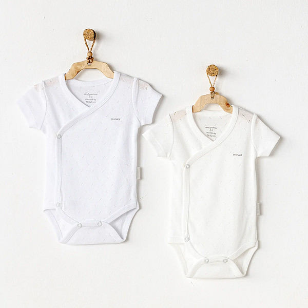 Andywawa AC25643 Cuddly Bunny Bear 2'Li Zıbın Body Beyaz-Ekru