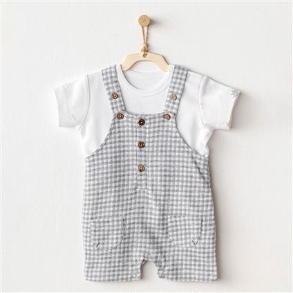 Andywawa AC25804 Jumpsuit Set Little King Salopet Takım Grey