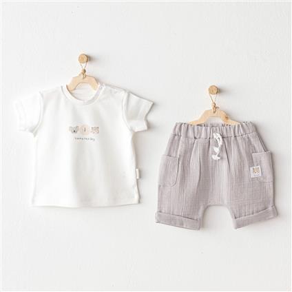 Andywawa AC25847 Happy Animals 2'Li Bebek Takım Grey