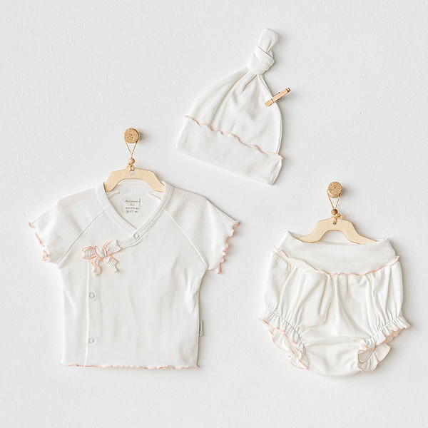 Andywawa AC25899 3'Lü Basic Bebe Takım Ekru